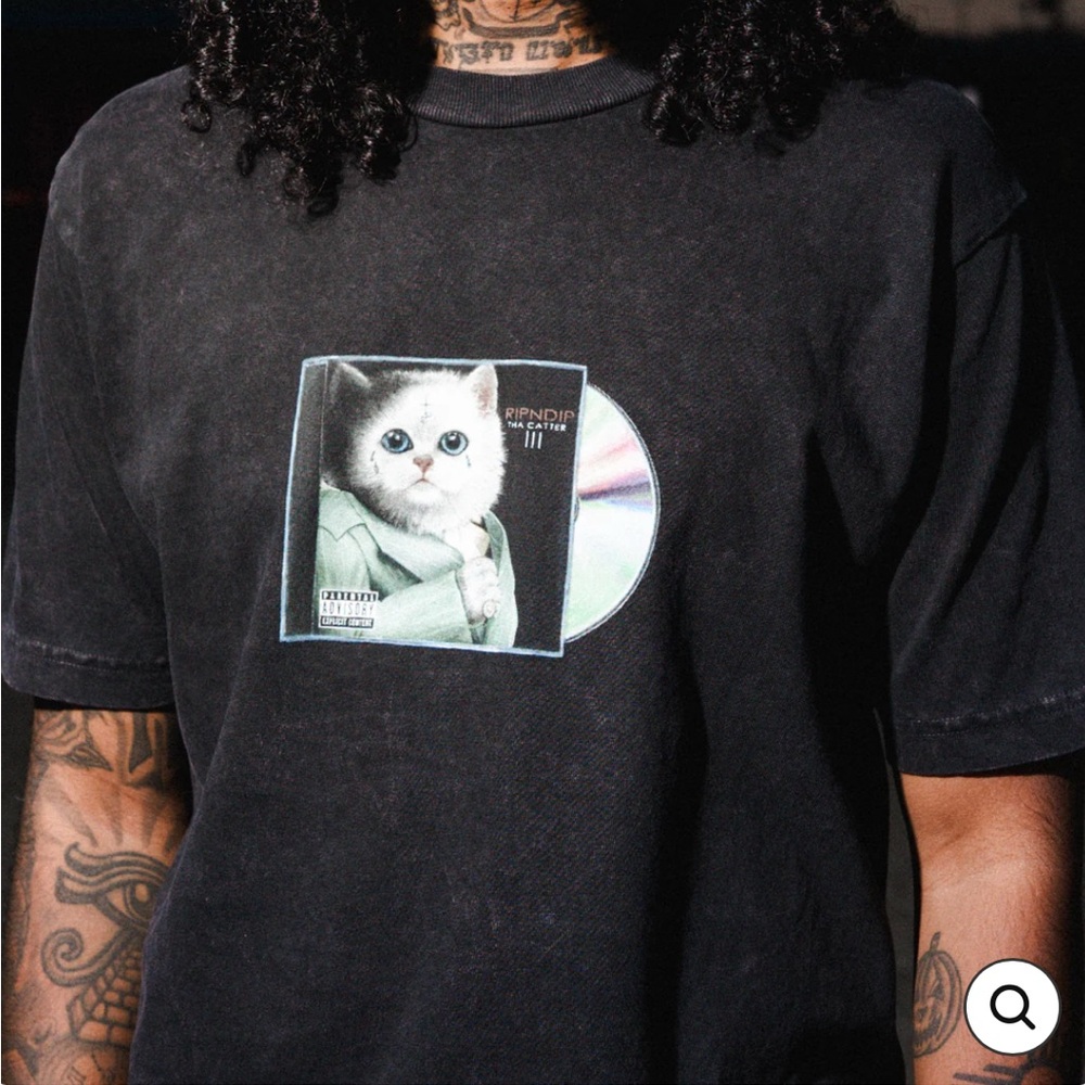 NWT RIP N DIP LIL NERM 3 TEE BLACK VINTAGE WASH SZ S